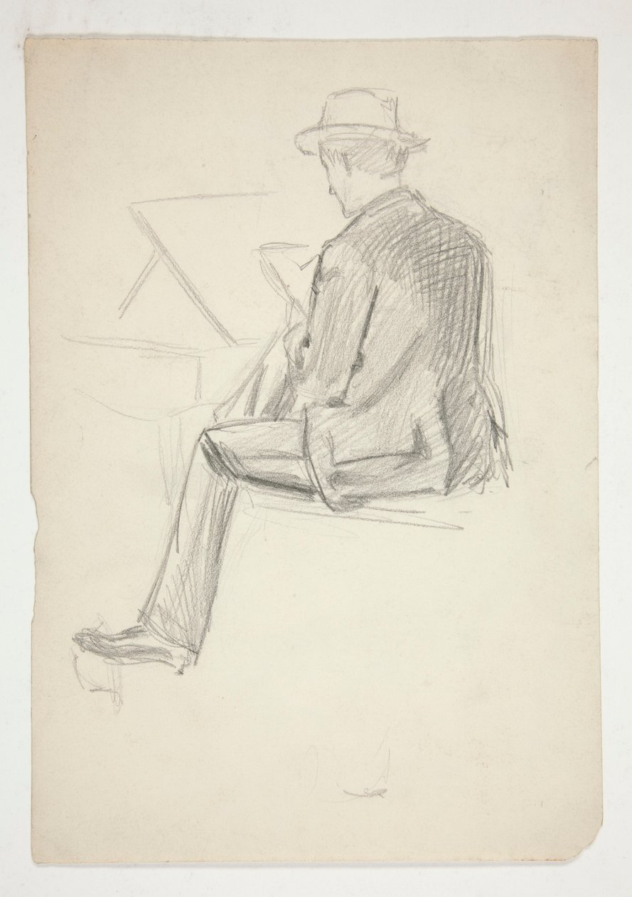 Studie av en sittende mann, skisser av Edwin Austin Abbey