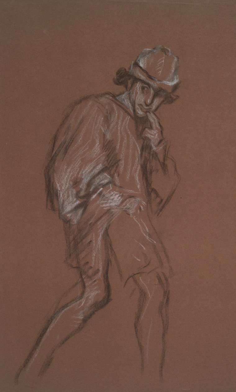 Studie av en mann som går av Edwin Austin Abbey