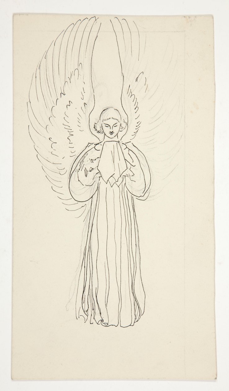 Study of an Angel, for The Quest of the Holy Grail (serie med femten malerier for Boston Public Library, fullført i 1901) av Edwin Austin Abbey