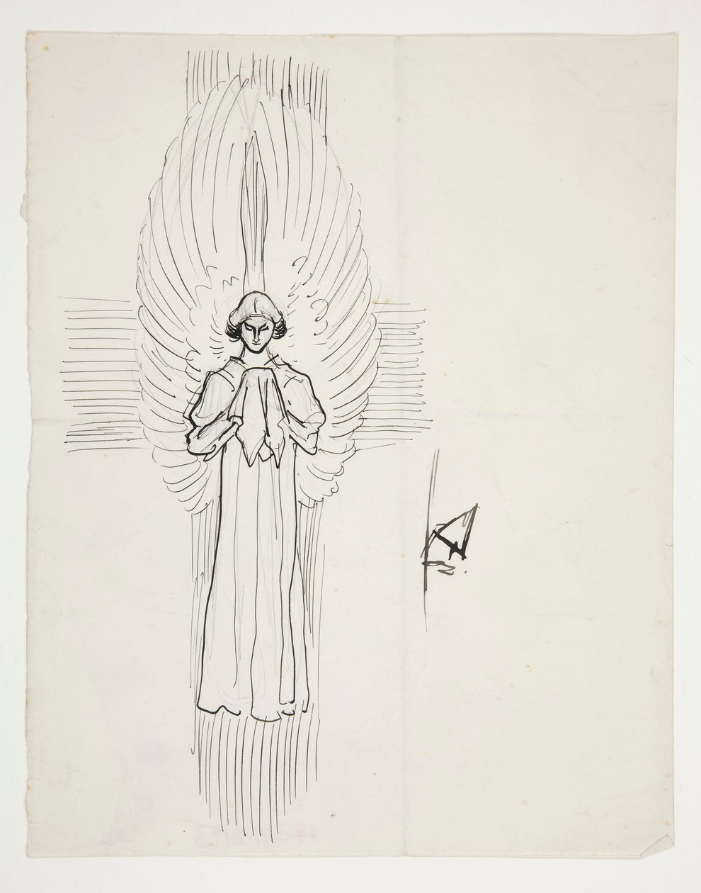 Study of an Angel, for The Quest of the Holy Grail (serie med femten malerier for Boston Public Library, fullført i 1901) av Edwin Austin Abbey