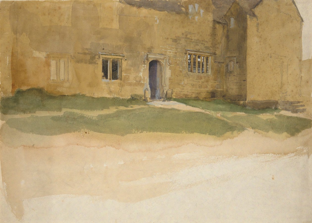Studie av et engelsk middelalderhus av Edwin Austin Abbey