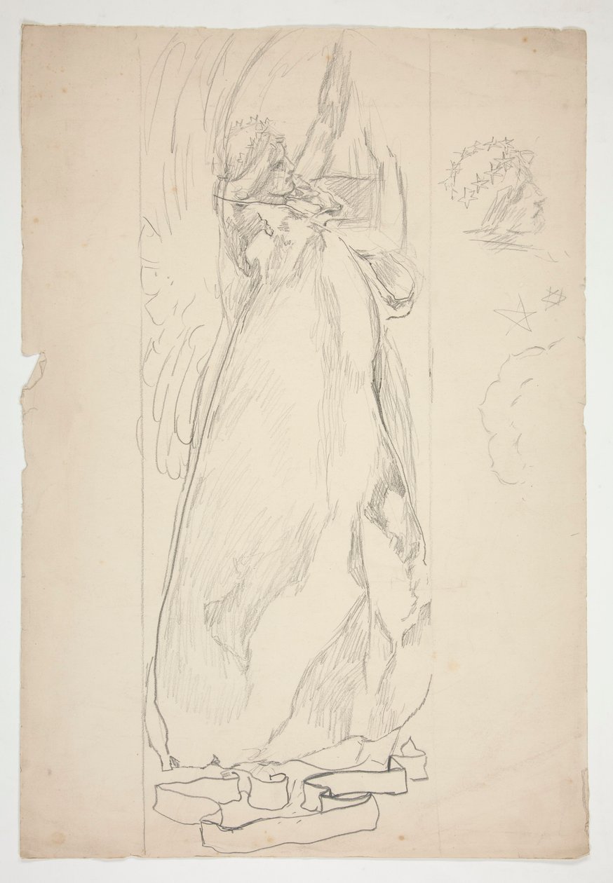 Studie av en engel (for glassmalerier? for et tak?) av Edwin Austin Abbey