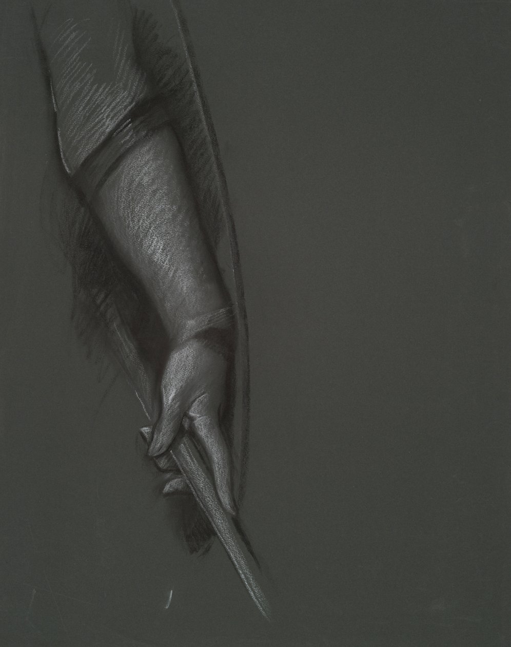 Studie av en arm som holder en kjepp og skjold av Edwin Austin Abbey