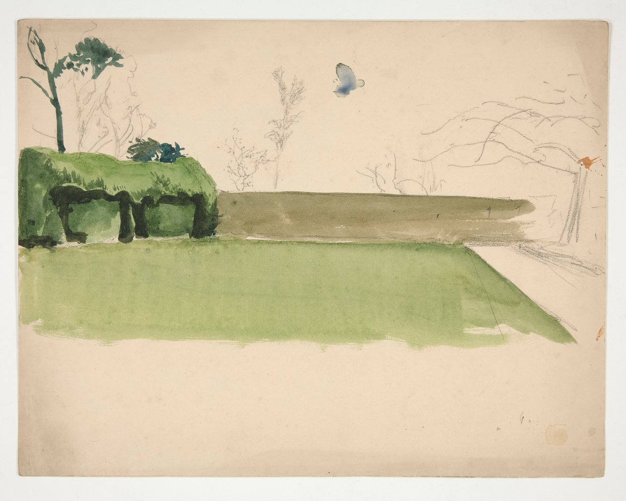 Studie av en lukket plen og hage av Edwin Austin Abbey