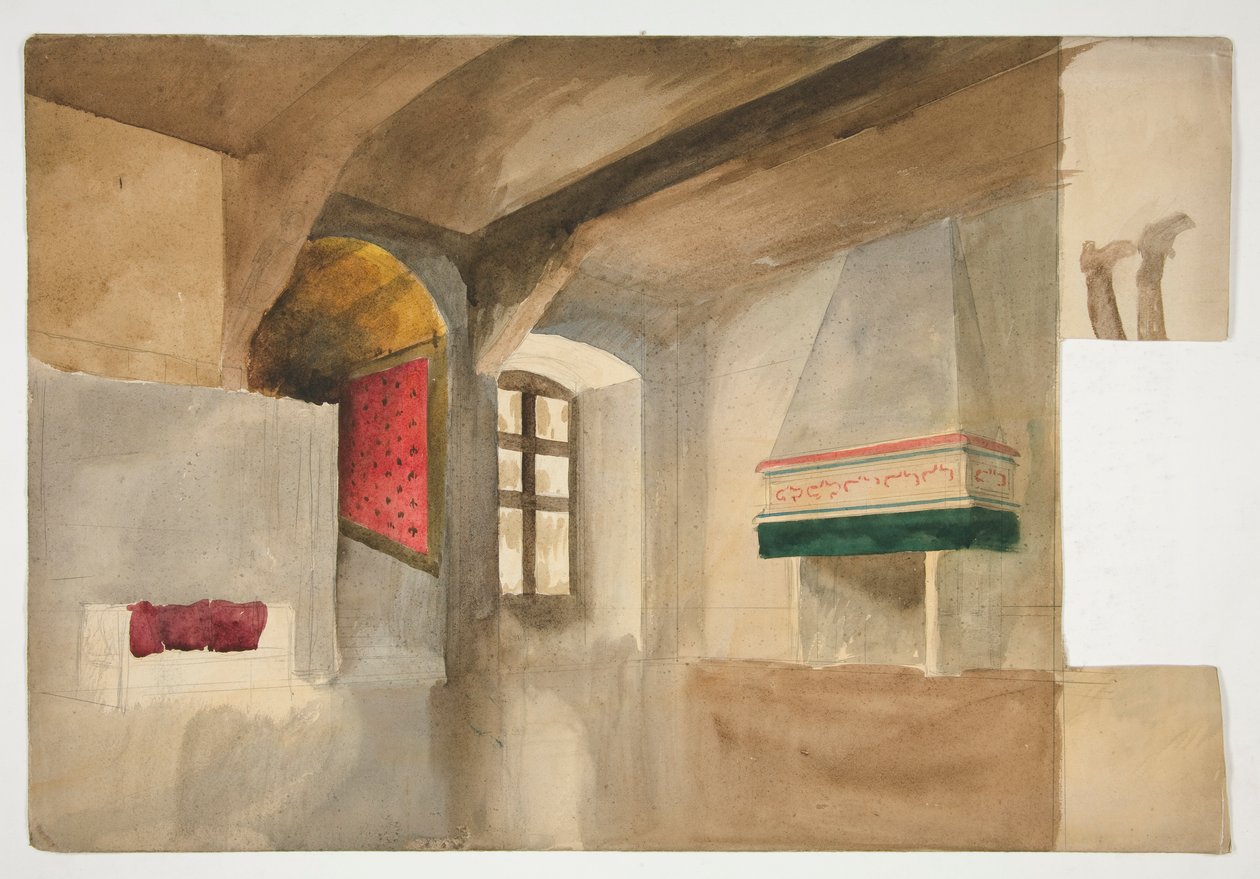 Study of an interior   1338029   no       norwegian Successfully Translated  Original: Plate 24. Loading a cart, from Nature Pictures, A series of thirty original illustrations drawn on wood by J. H. Dell, and engraved by R. Paterson, John Henry Dell Trans av Edwin Austin Abbey