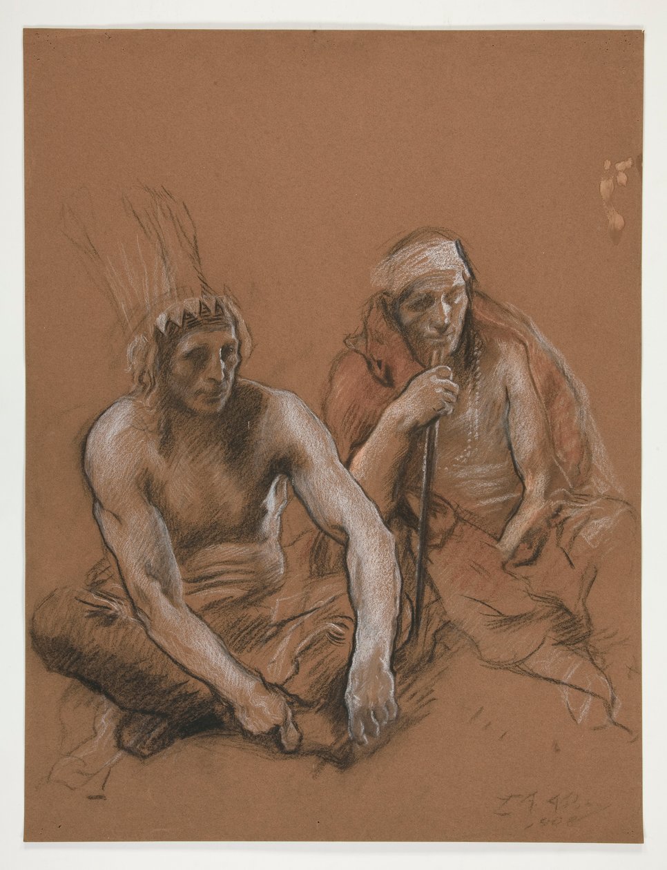 Studie av to indianere for av Edwin Austin Abbey