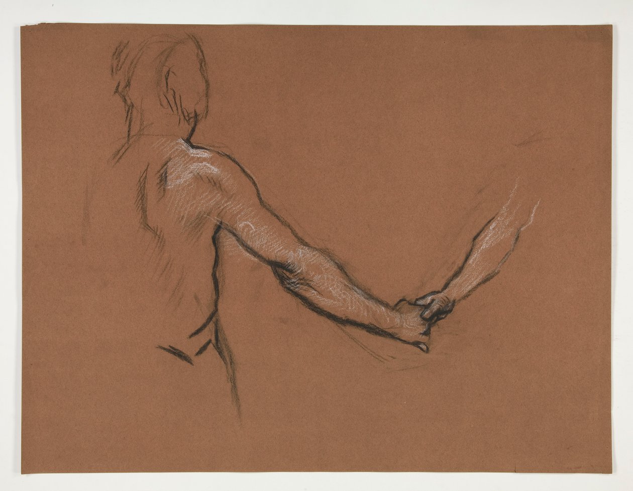 Studie av to figurer som håndhilser i av Edwin Austin Abbey
