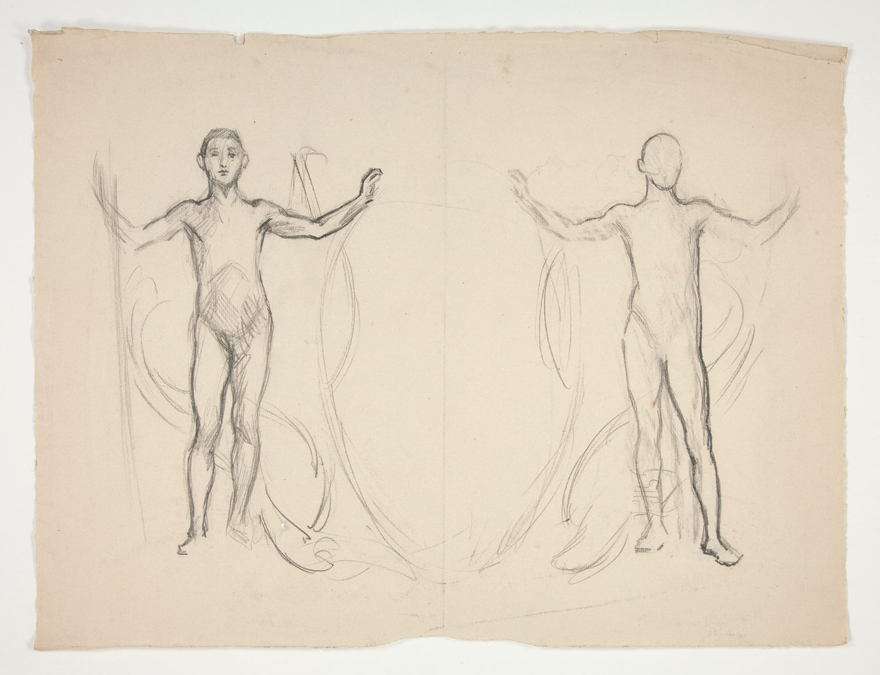 Studie av to flammebærere av Edwin Austin Abbey
