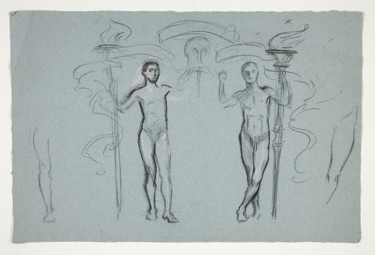 Studie av to flammebærere av Edwin Austin Abbey