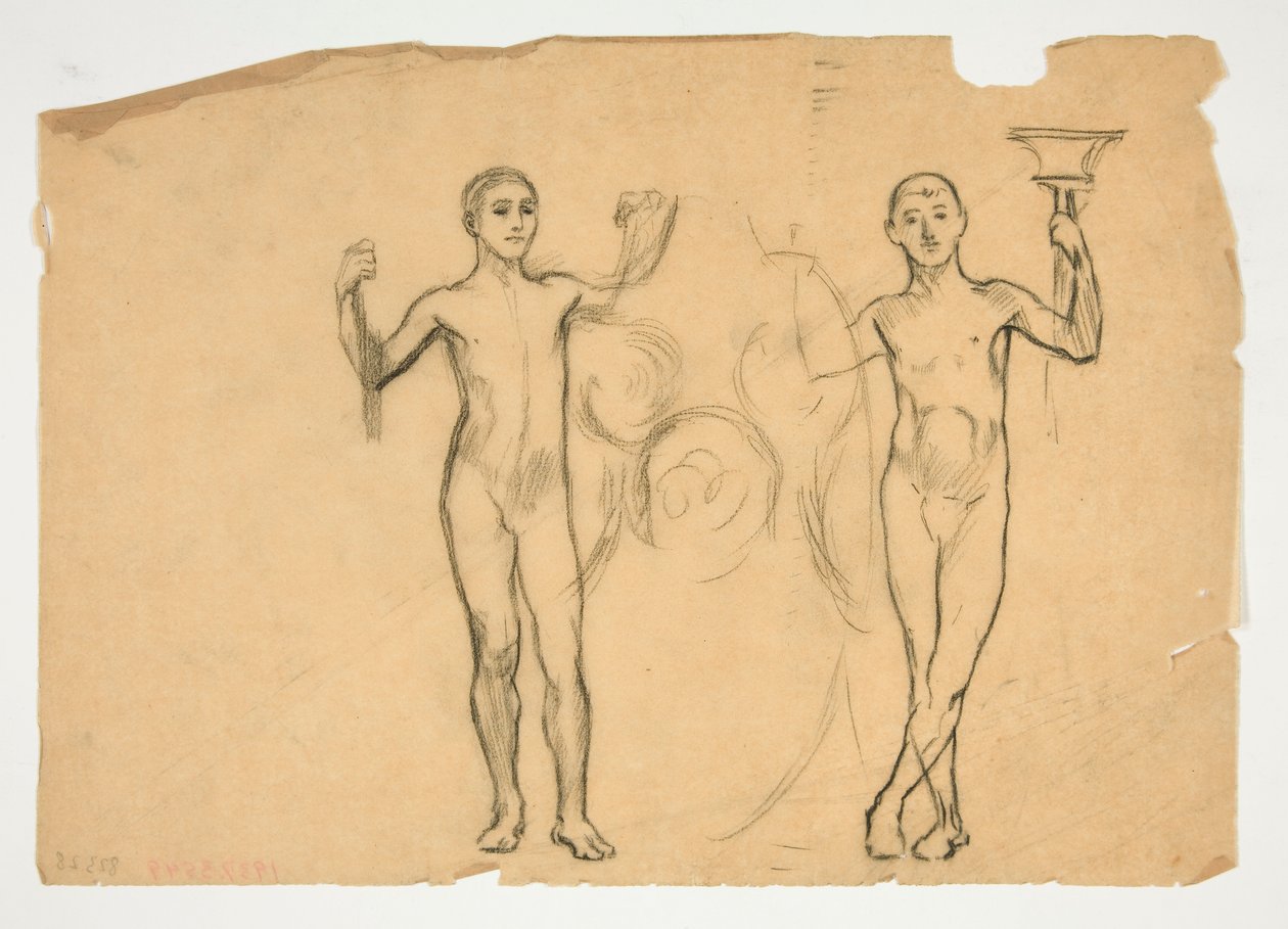Studie av to flammebærere av Edwin Austin Abbey