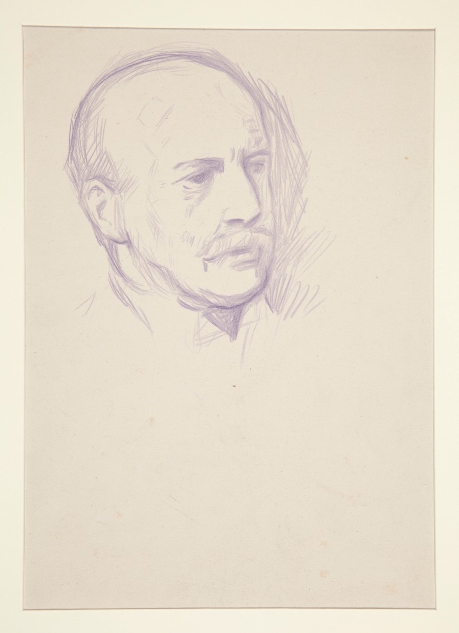 Studie, portrett av mannens hode, Kroning av Edward VII-portrett av Edwin Austin Abbey