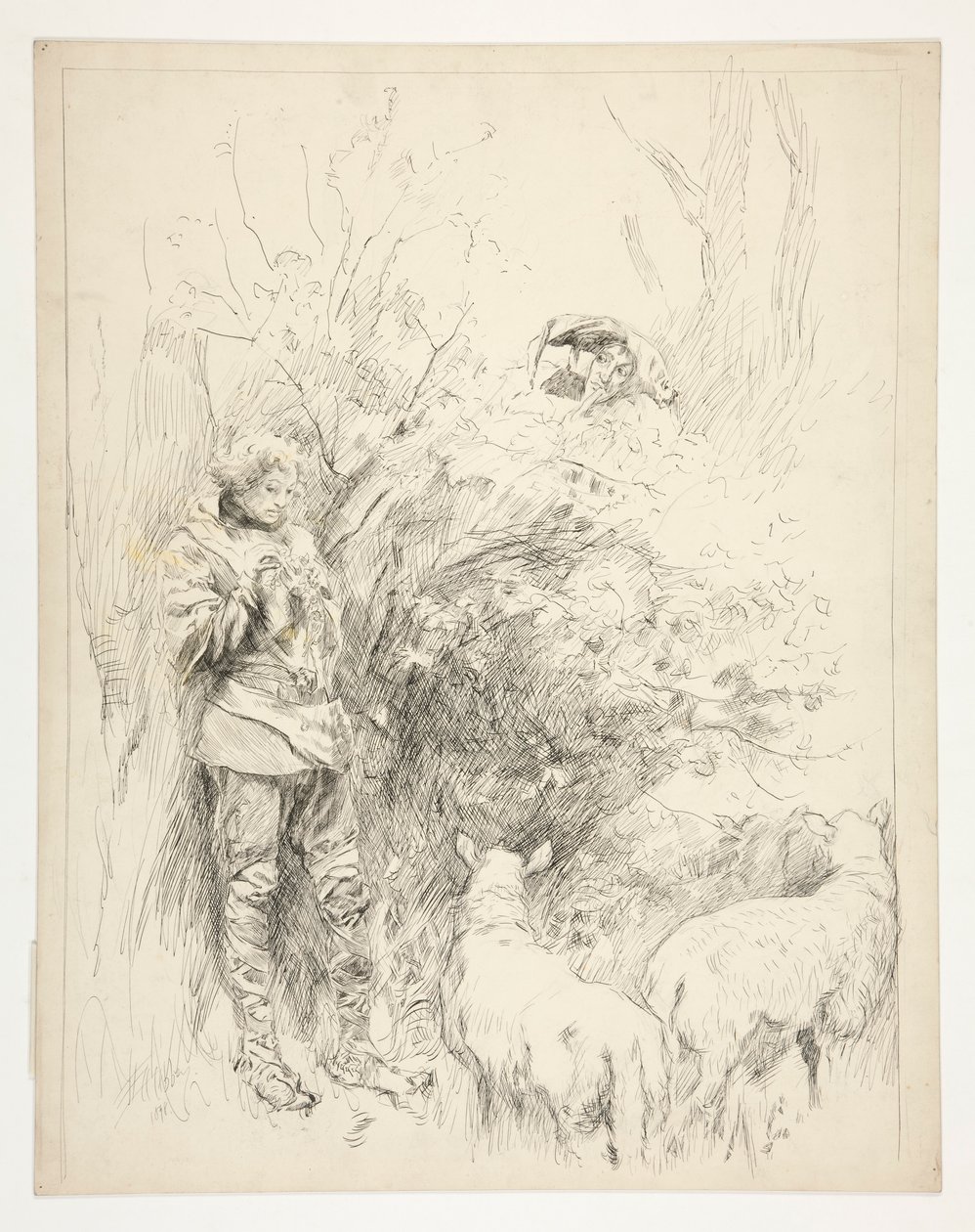 Påskelilje-sangen. Hyrde og narr av Edwin Austin Abbey