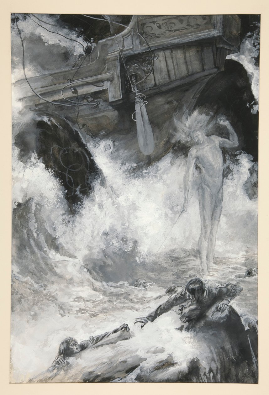 The Shipwreck, illustrasjon for Act I, Scene i, The Tempest av Edwin Austin Abbey