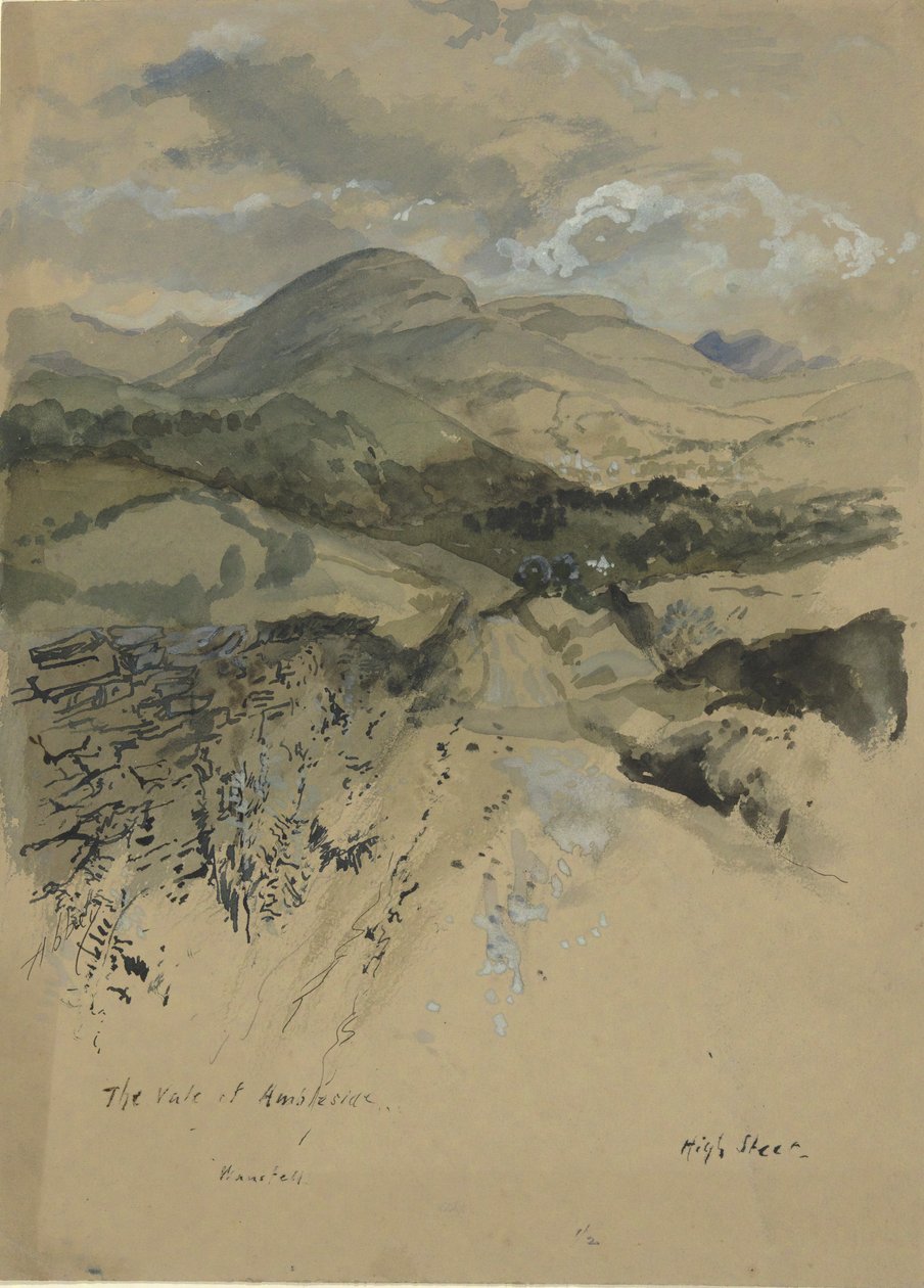 The Vale of Ambleside, Wansfell av Edwin Austin Abbey