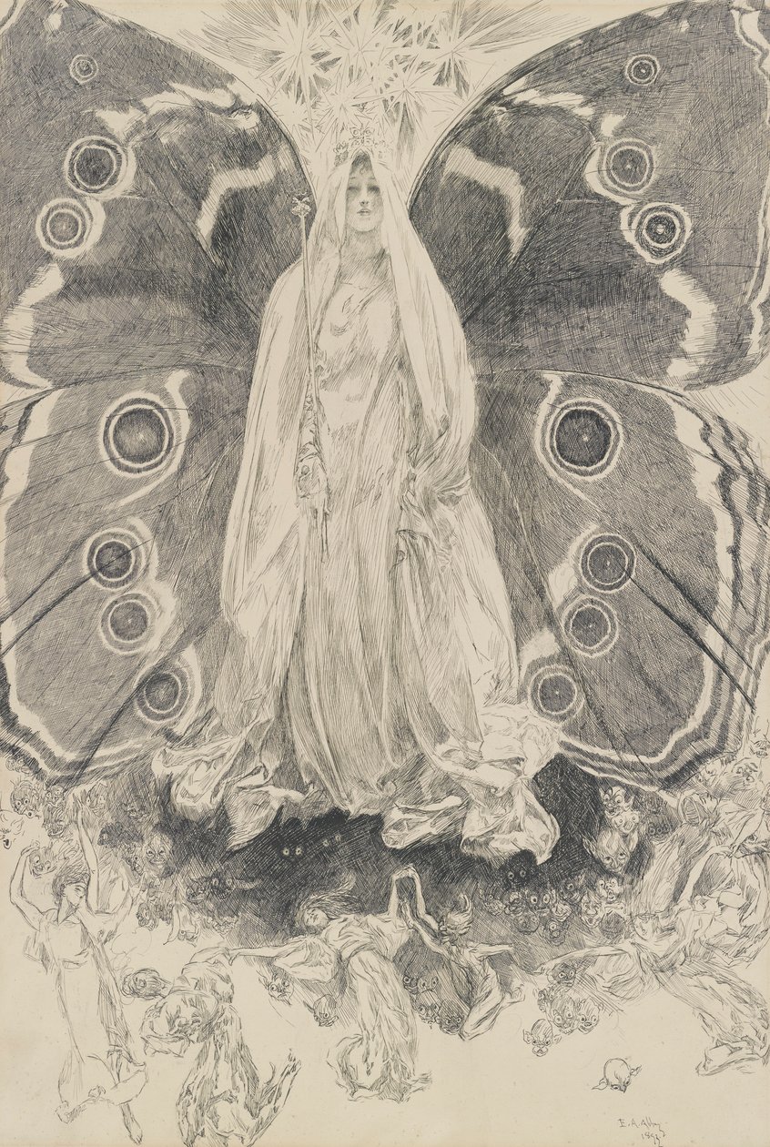 Titania, illustrasjon for akt II, Scene ii, En midtsommernatt av Edwin Austin Abbey