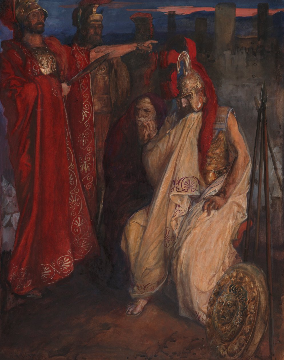 Troilus og Cressida: Før Agamemnon av Edwin Austin Abbey
