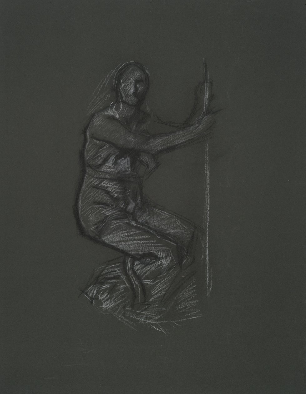 Uidentifisert figurstudie for veggmaleriprosjektet ved Pennsylvania State Capitol Building, Harrisburg, 1902-1911 av Edwin Austin Abbey