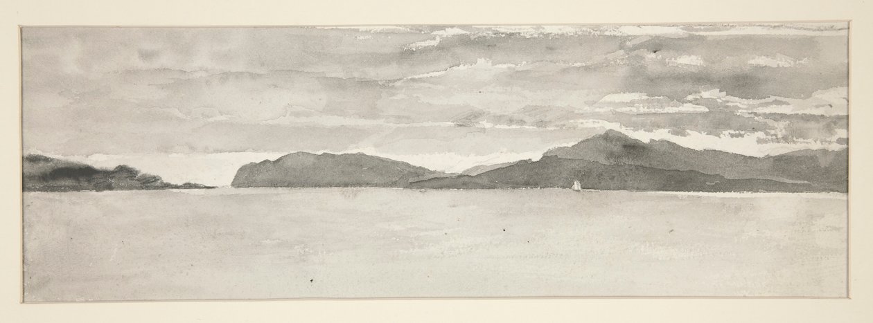 Vannscene med landskap av Edwin Austin Abbey