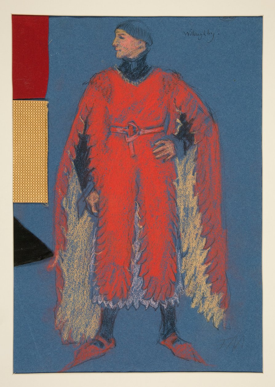 Willoughby, kostymeskisse for Henry Irving av Edwin Austin Abbey