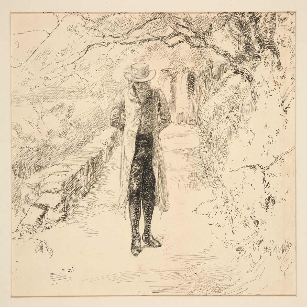 Wordsworth går i skogen: The English Lakes and Men Series, fra Harper av Edwin Austin Abbey