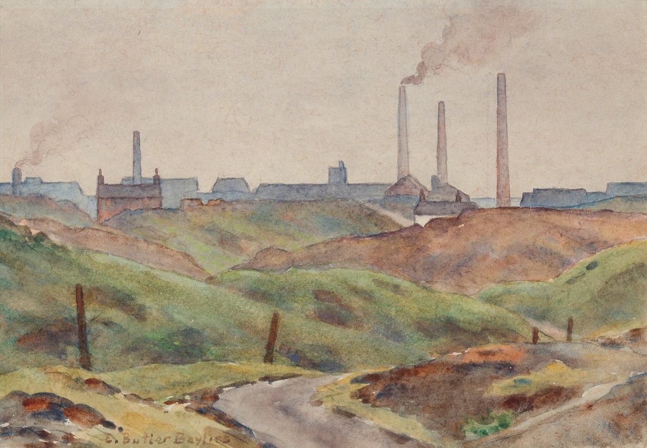 Black Country Scene (akvarell på papir) av Edwin Butler Bayliss