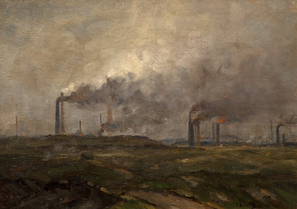Svart landlig skyline (olje på lerret) av Edwin Butler Bayliss