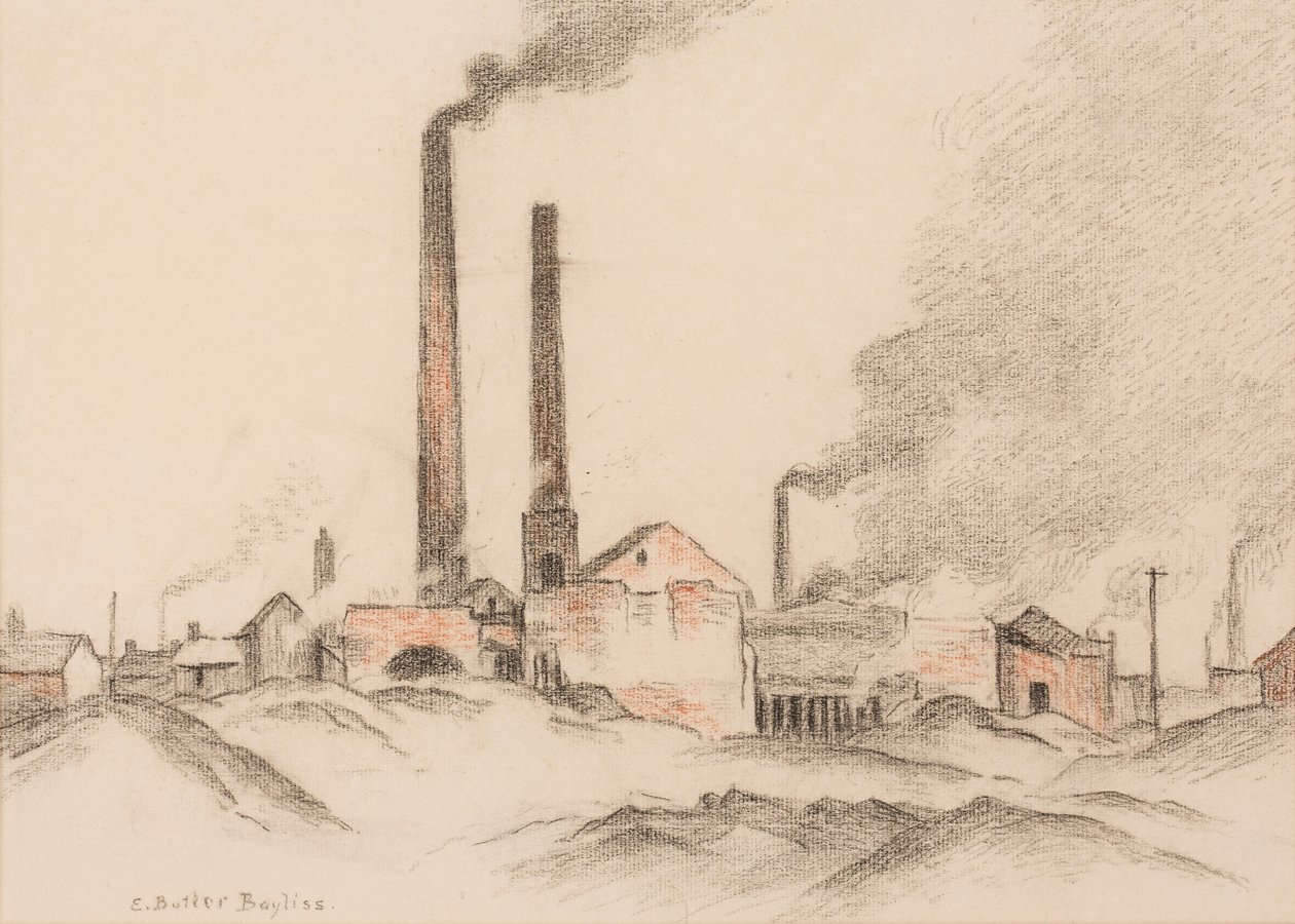 Brick Works (pastell på papir) av Edwin Butler Bayliss
