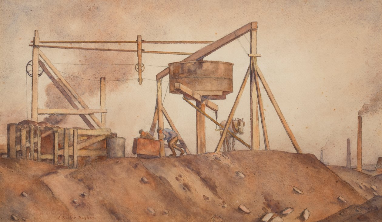 In the Gin Pit (akvarell på papir) av Edwin Butler Bayliss