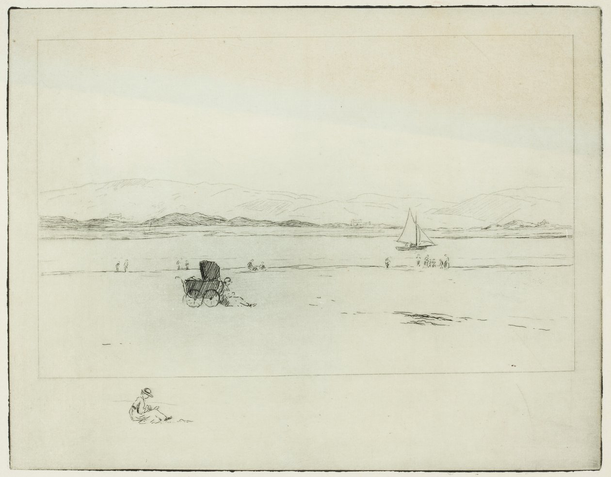 På elvemunningen (etsing) av Edwin Butler Bayliss
