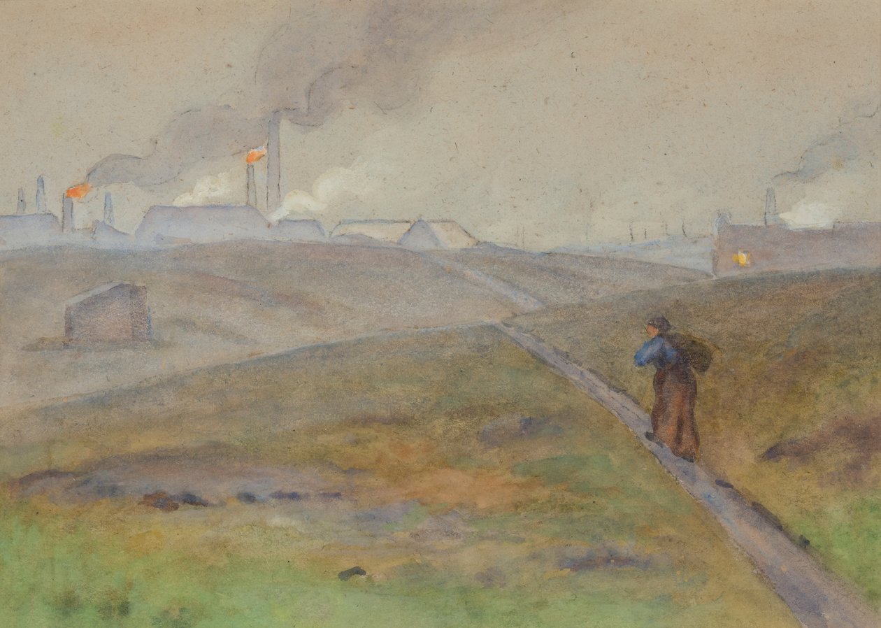 Variant av det svarte landet, landskap (akvarell på papir) av Edwin Butler Bayliss