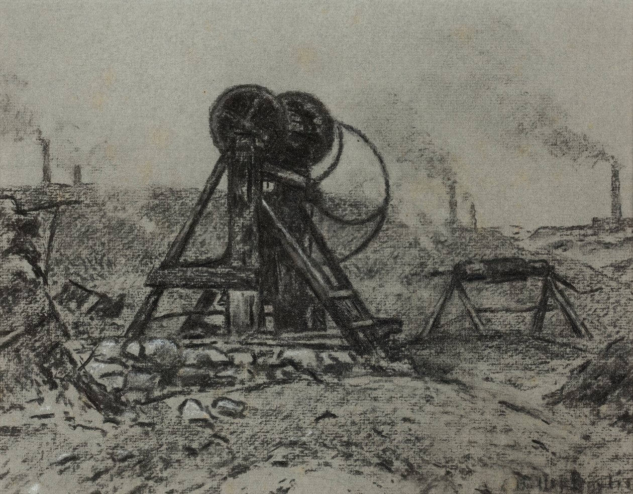 Vikleutstyr (kull på papir) av Edwin Butler Bayliss