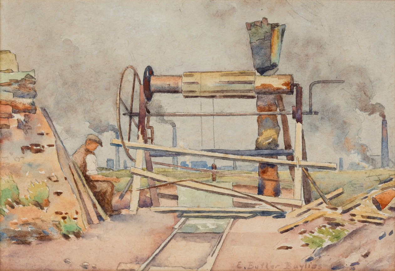 Winding Gear (akvarell på papir) av Edwin Butler Bayliss