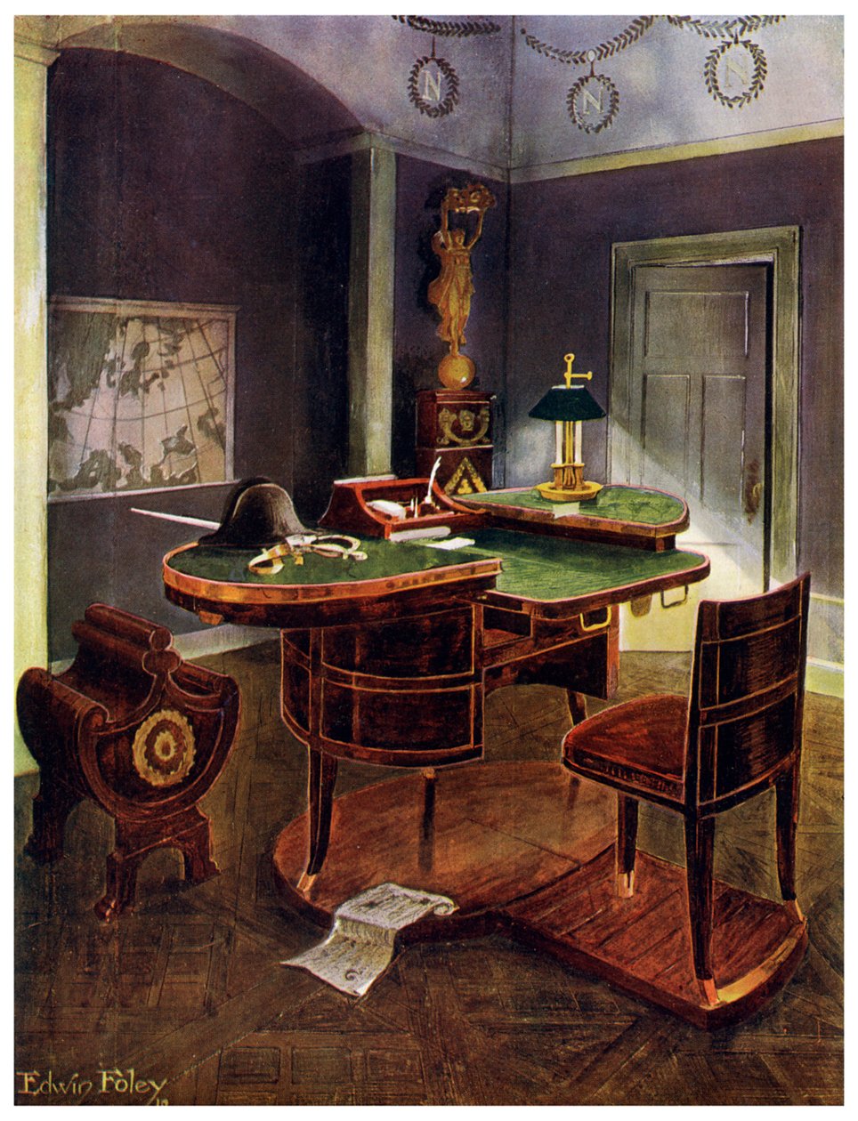 Kampanjebord til Napoleon I, Chateau de la Malmaison, Frankrike, 1911-1912. av Edwin Foley