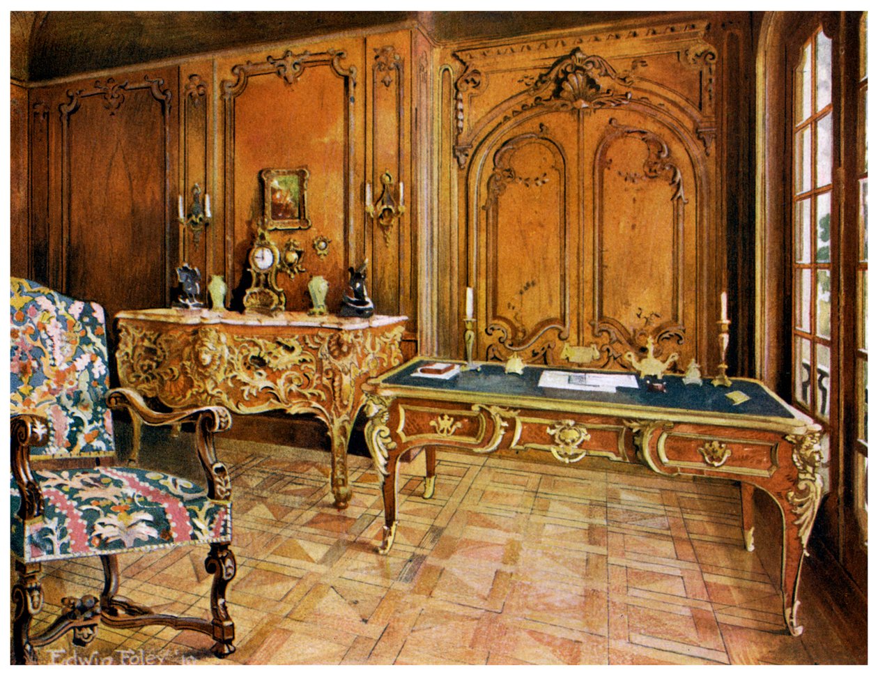 Fransk panelrom, Wallace Collection, London, 1911-1912. av Edwin Foley