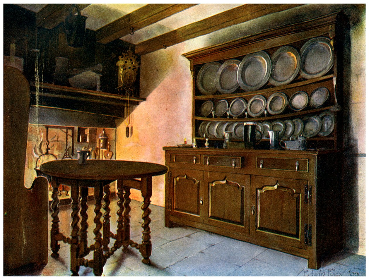 Walisisk kommode i eik, 1910. av Edwin Foley