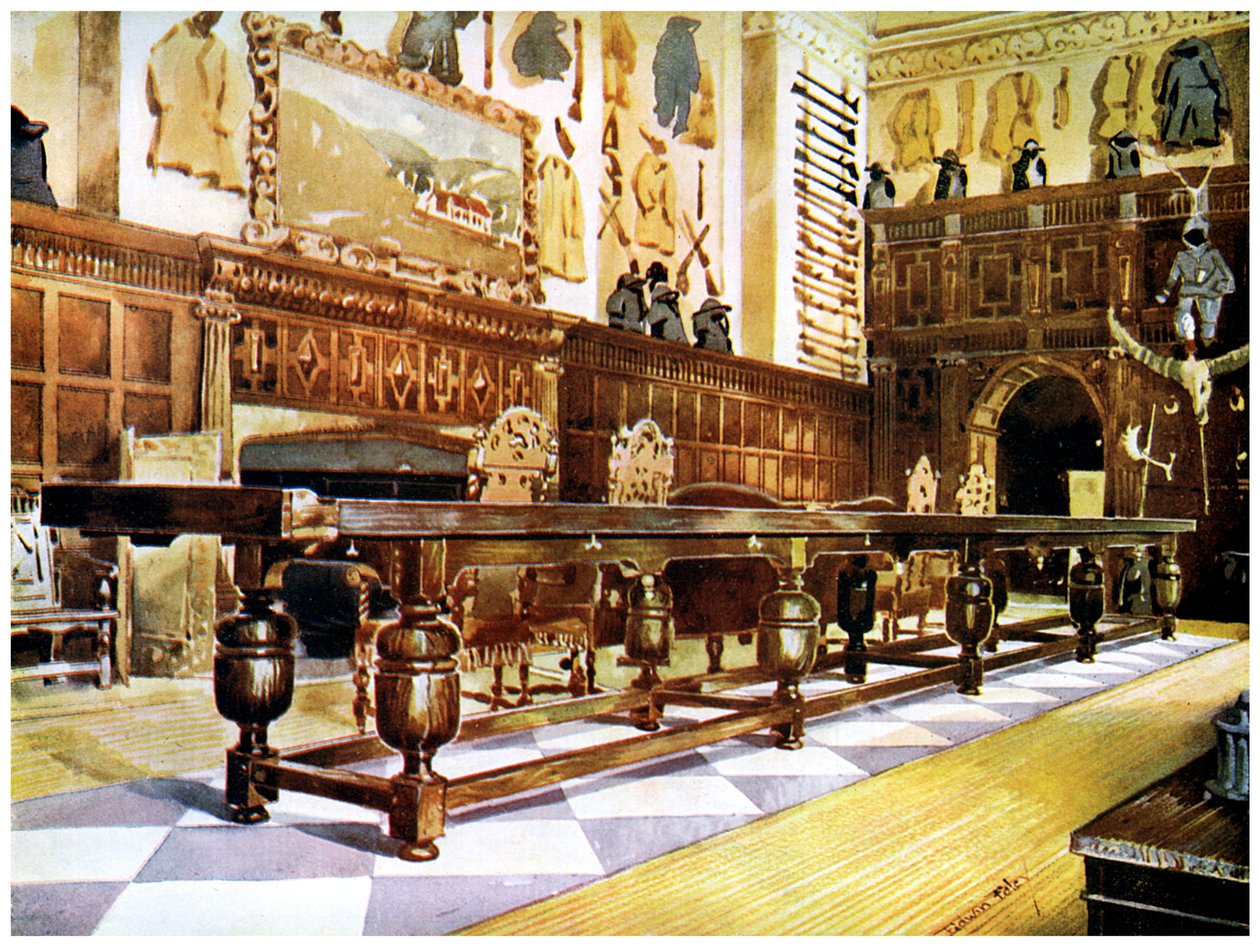 Spadebord i hallen til Littlecote, 1910. av Edwin Foley