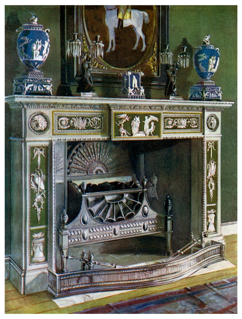 Wedgwood Flaxman skorstein, Fontainebleau, Frankrike, 1911-1912. av Edwin Foley