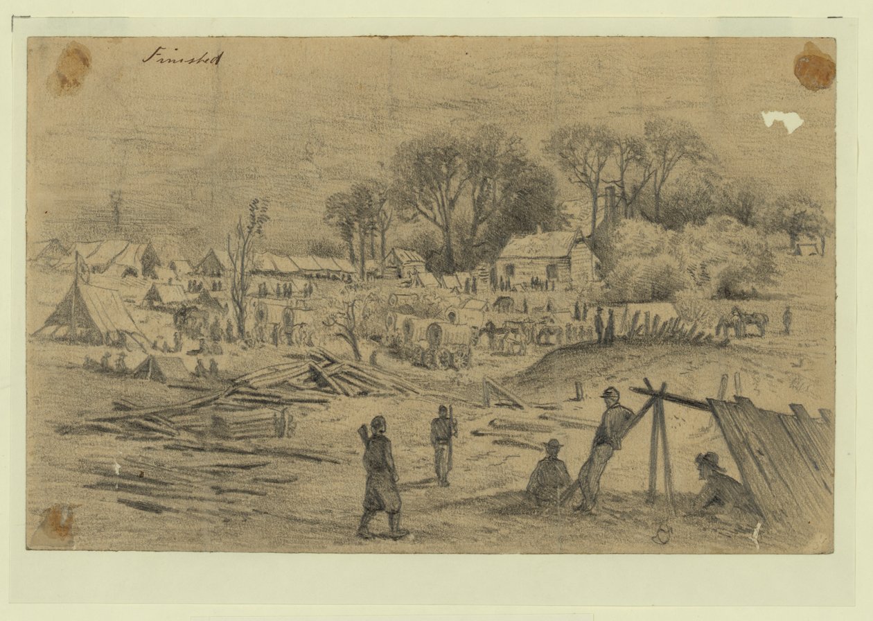 Feltsykehus i 5. korps (general Warren) ved Spotsylvania Court House, Va. av Edwin Forbes