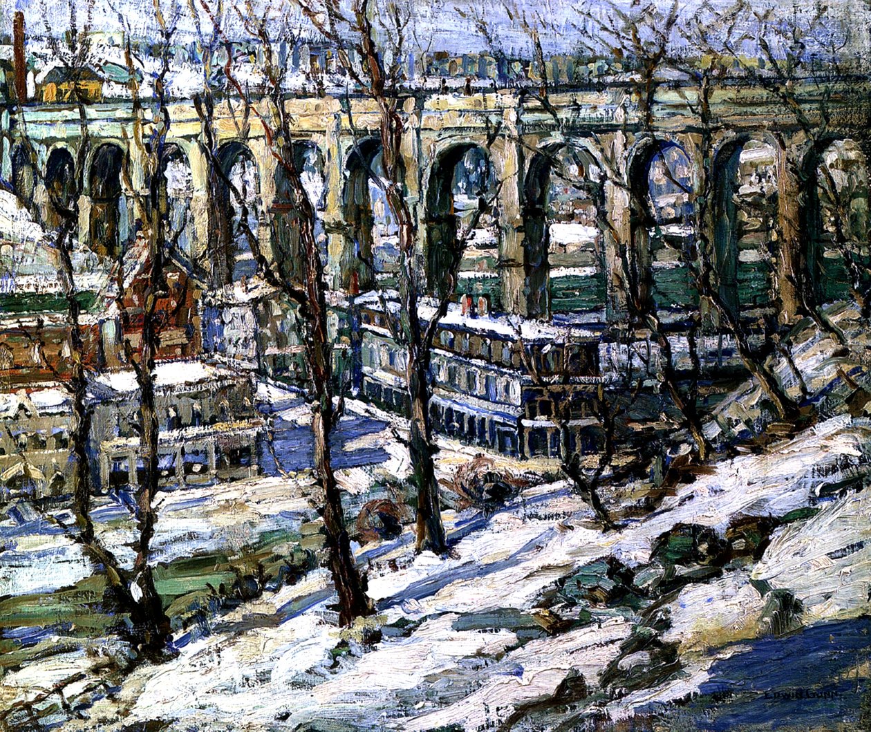High Bridge på Harlem River, USA, ca. 1907 av Edwin H. Gunn