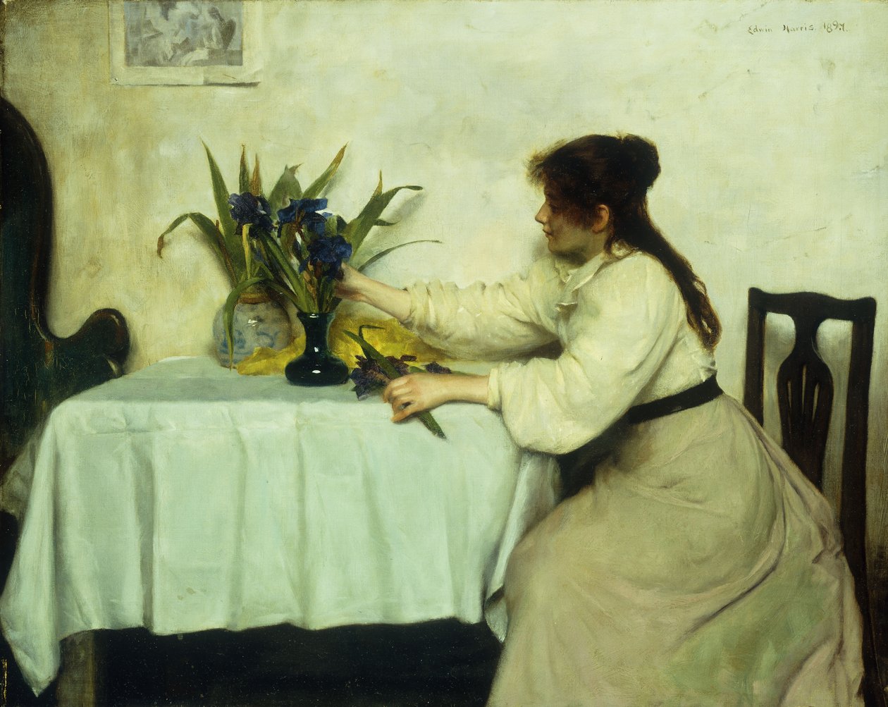 Arrangere blomstene, 1897 av Edwin Harris