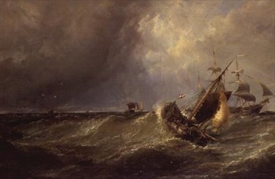 En nederlandsk fiskebåt kommer inn i Calais havn av Edwin Hayes