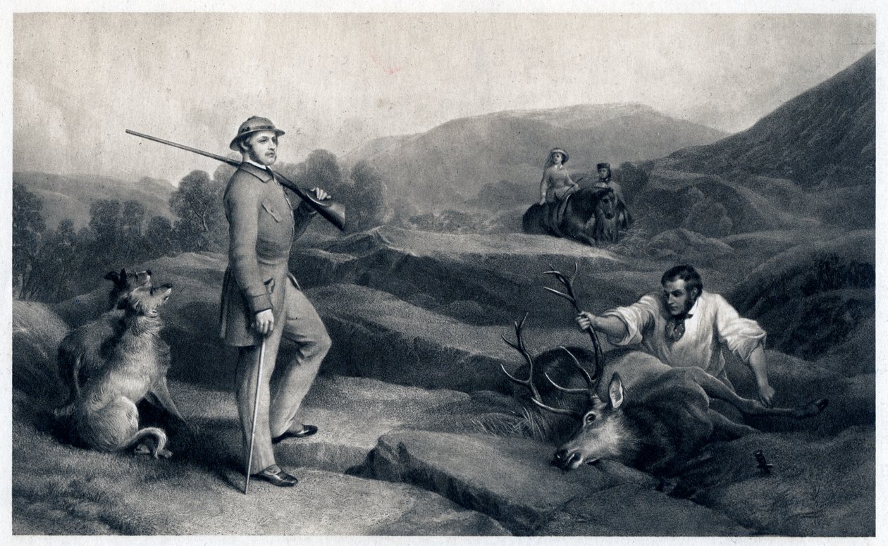 Prins Albert hjortjakt, midten av 1800-tallet av Edwin Landseer