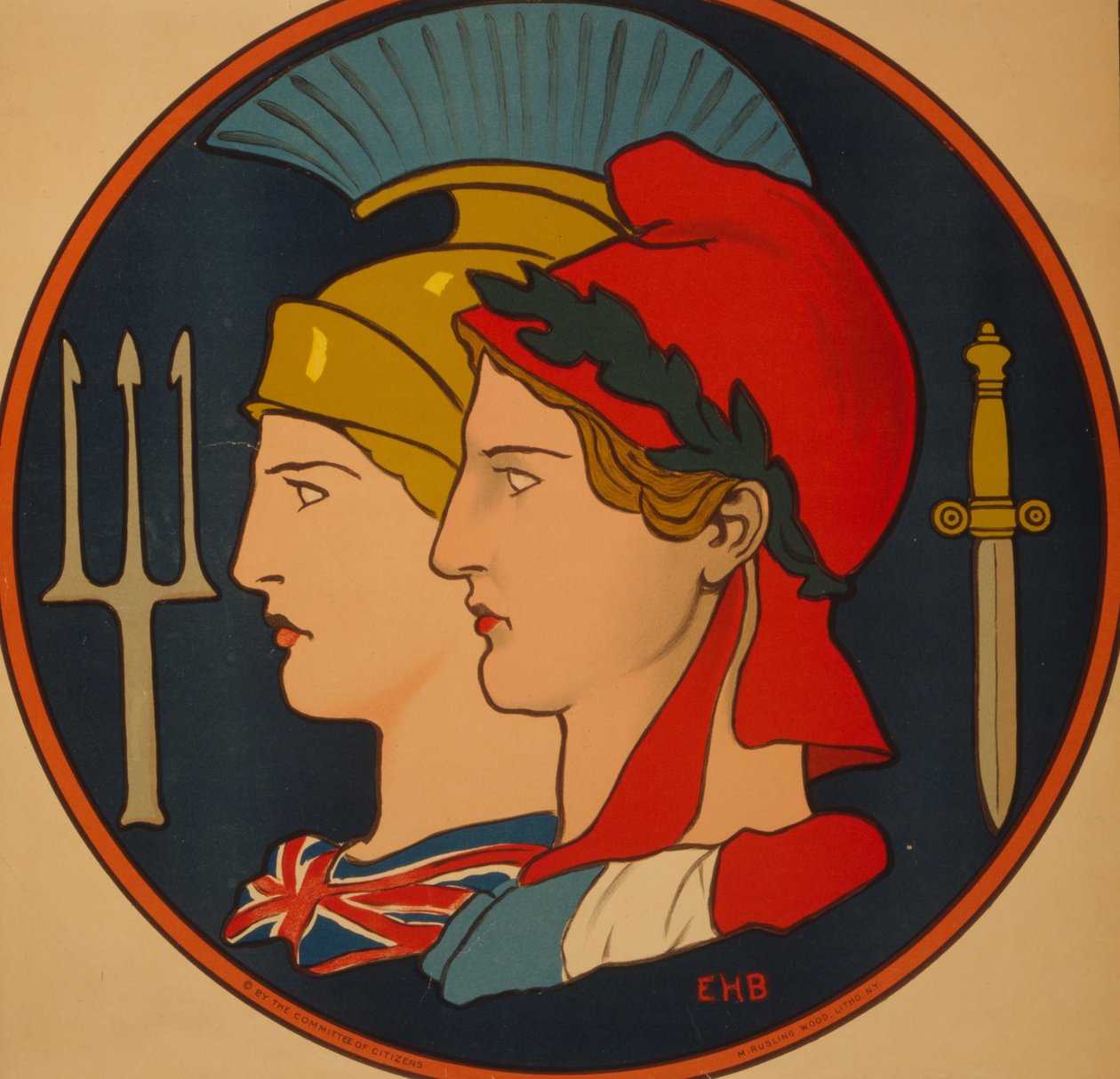 Emblem av Frankrike og Storbritannia, 1917 av Edwin Howland Blashfield
