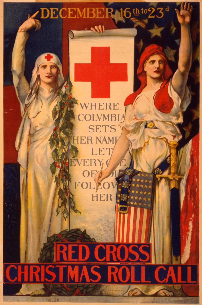 Røde Kors Juleinnsamlingsaksjon, pub. 1918 av Edwin Howland Blashfield