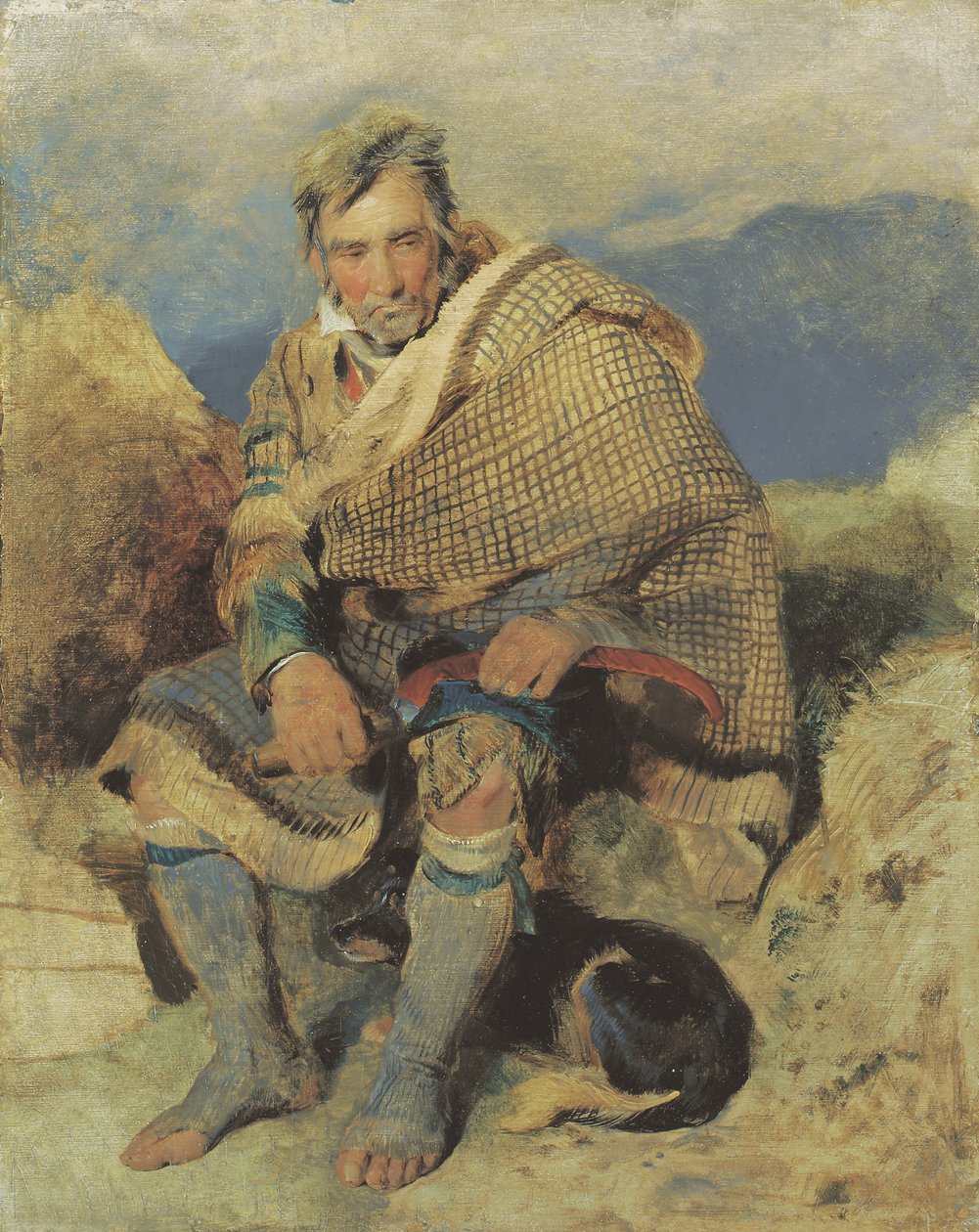 En høylandsgjeter - en skisse, ca. tidlig på 1820-tallet (olje om bord) av Edwin Landseer