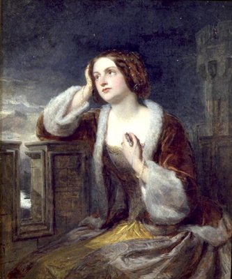 Catherine Seyton ser fra slagmarkene ved Loch Leven, ca. 1840 (olje på lerret) av Edwin Landseer