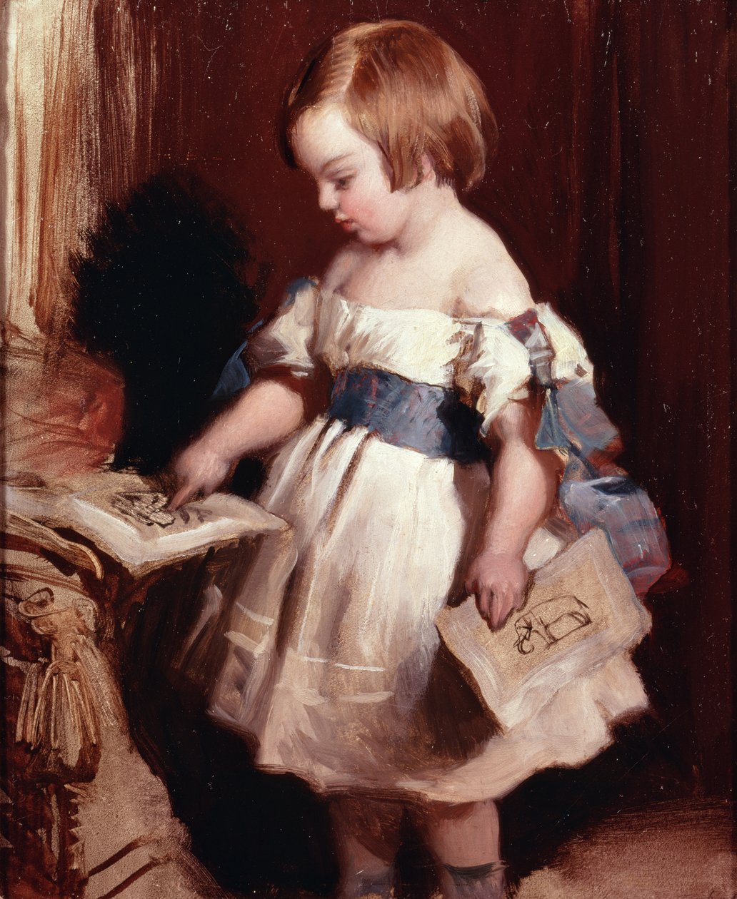 Barn med en tegning av Edwin Landseer