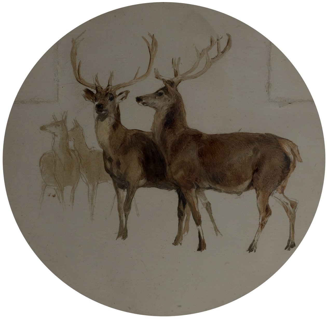 Deer in a Landscape (Studier of Deer) av Edwin Landseer
