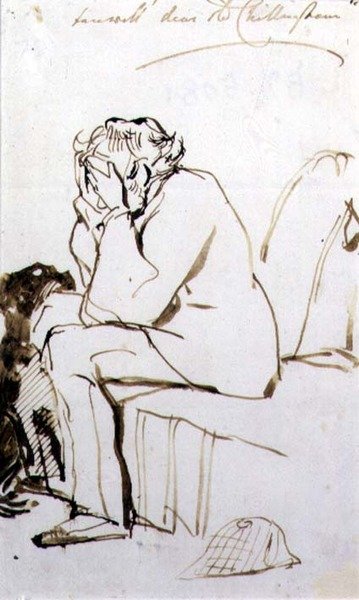Farvel, Dear Old Chillingham (penn og blekk på papir) av Edwin Landseer