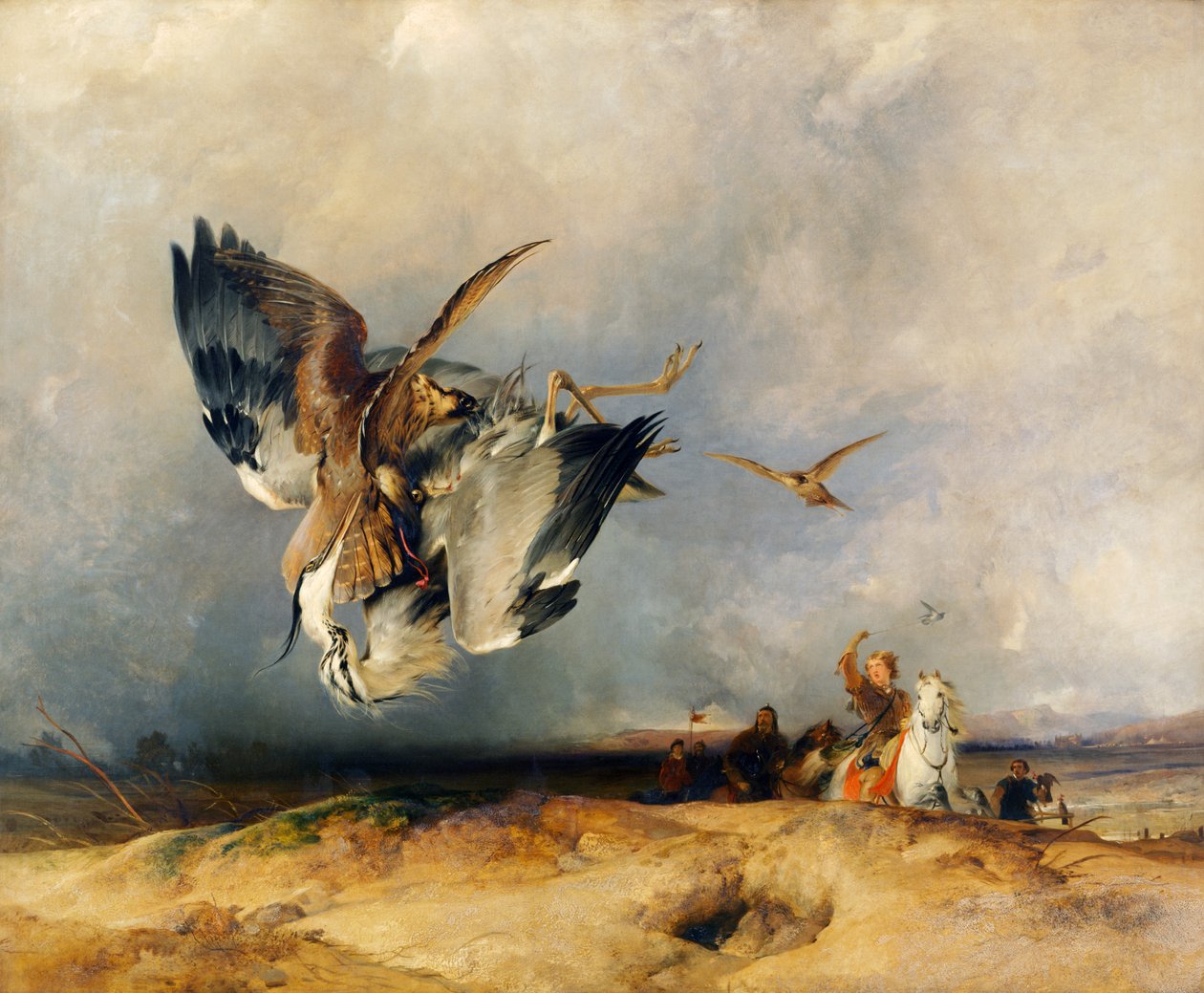 Hawking in the Olden Time, ca. 1831 (olje på lerret) av Edwin Landseer